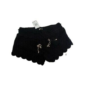 NWT Surf Gypsy Crochet Shorts Small Black Festival Beachy Cottage Poolside